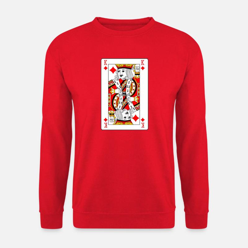 Spielkarte Diamant Lord - Unisex Pullover - Rot