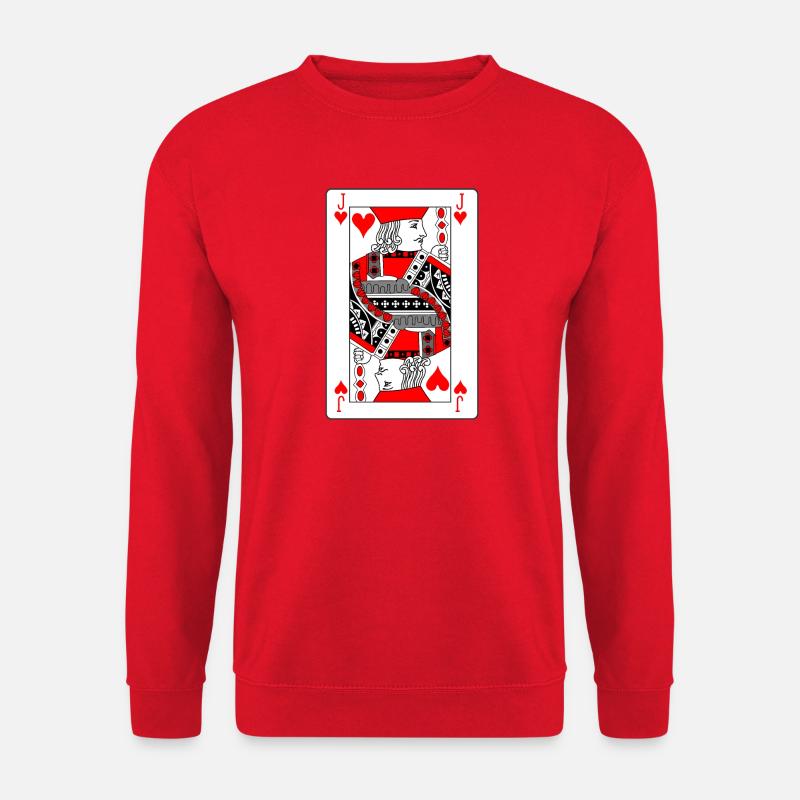 Spielkarte Herz-Bube - Unisex Pullover - Rot