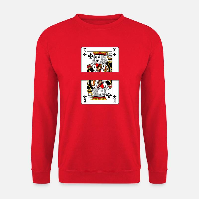 Spielkartenklee-König mit Bannerfläche - Unisex Pullover - Rot