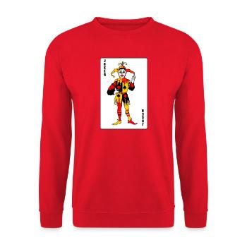 Carte à jouer Joker Couleur - Sweat-shirt Unisexe - rouge - Devant - Alina (178cm) & Michal (187cm)