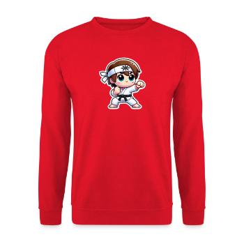 Warrior Child with Karate Outfit - Unisex Sweatshirt - red - Front - Alina (178cm) & Michal (187cm)
