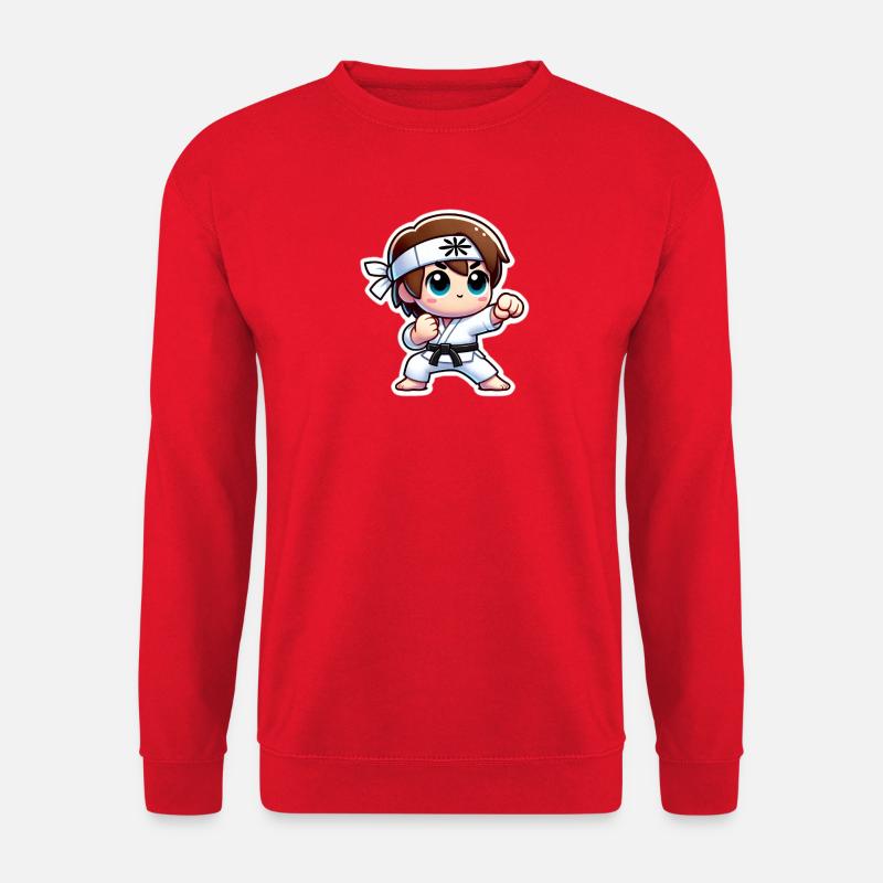 Kriegerkind mit Karate-Outfit - Unisex Pullover - Rot