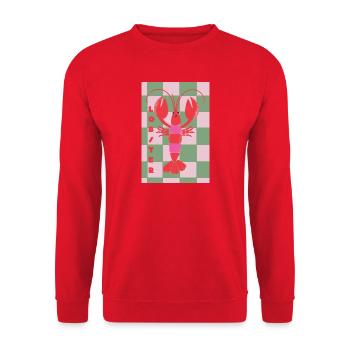 Lobster for you - red-pink-green in retro style - Unisex Sweatshirt - red - Front - Alina (178cm) & Michal (187cm)