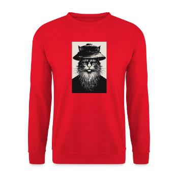 The Silent Cat - Unisex Sweatshirt - red - Front - Alina (178cm) & Michal (187cm)