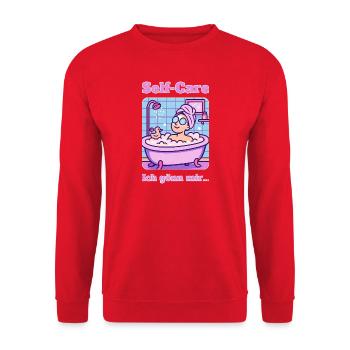 Self-Care - Unisex Pullover - Rot - Vorne - Alina (178cm) & Michal (187cm)