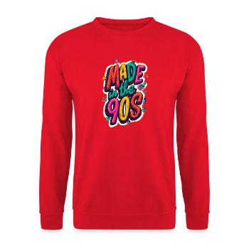 Made in the 90s - Unisex Sweatshirt - red - Front - Alina (178cm) & Michal (187cm)