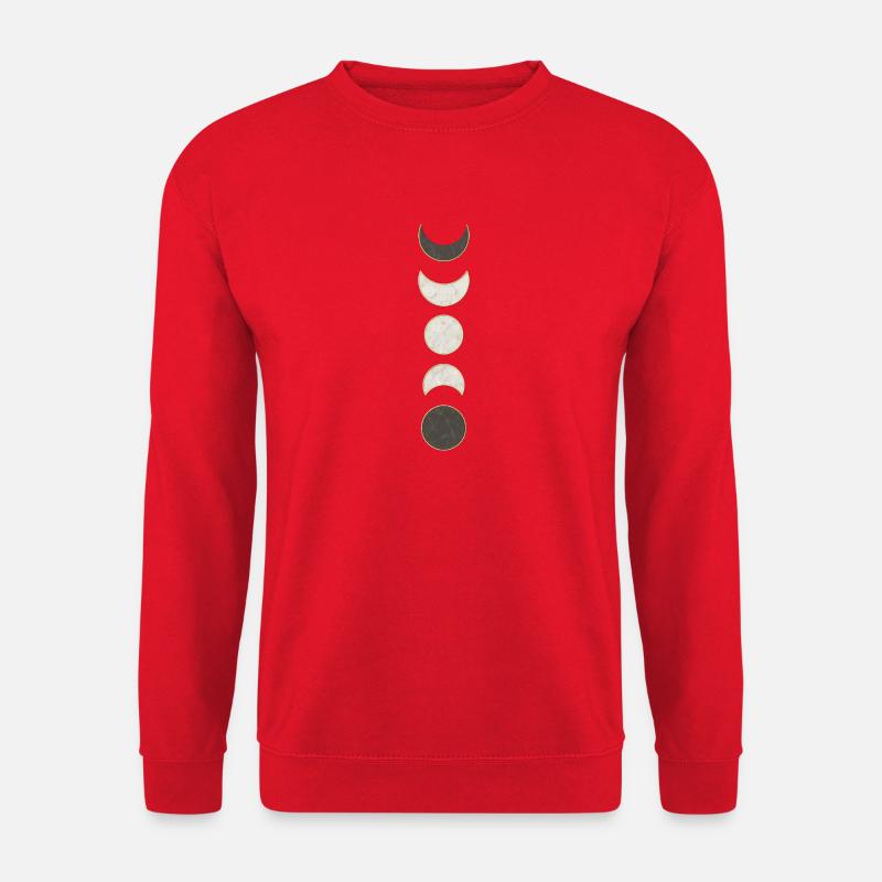 Moon Phases Marble Pattern - Unisex Sweatshirt - red