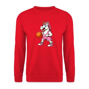 Unicorns Basketball - Unisex Sweatshirt - red - Front - Alina (178cm) & Michal (187cm)