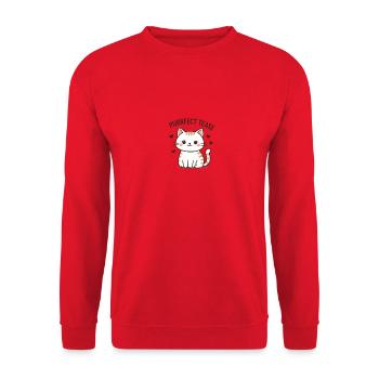 Mignon chat taquiner Slogan - Sweat-shirt Unisexe - rouge - Devant - Alina (178cm) & Michal (187cm)