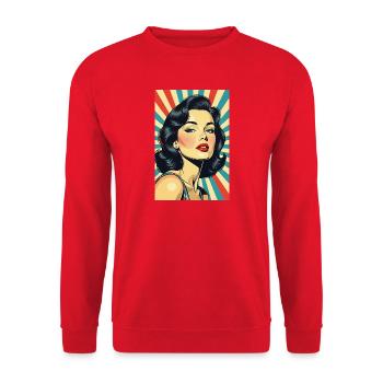 Style rétro Diva R01 - Sweat-shirt Unisexe - rouge - Devant - Alina (178cm) & Michal (187cm)