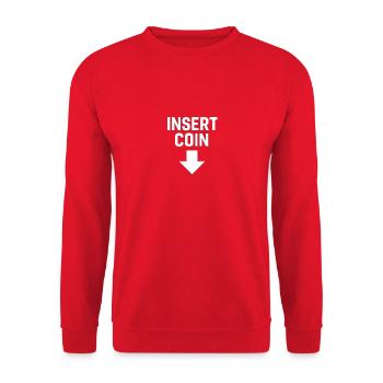 Retro Crypto Coin Illustration - Unisex Sweatshirt - red - Front - Alina (178cm) & Michal (187cm)