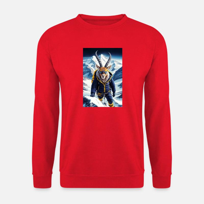 Bergziege Humanoider Bergsteiger - Unisex Pullover - Rot
