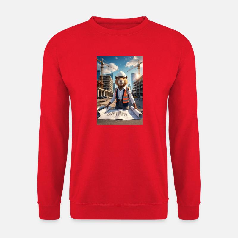 Humanoid Beaver Architect - Unisex Sweatshirt - red