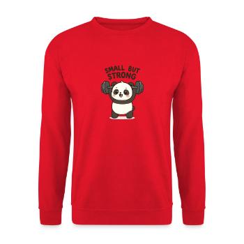 Little panda with weightlifting motif - Unisex Sweatshirt - red - Front - Alina (178cm) & Michal (187cm)