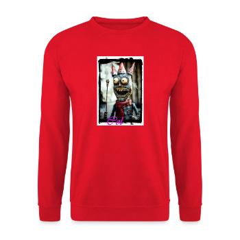 Fantasy Monster Guy with Magic Hat Doll King - Unisex Sweatshirt - red - Front - Alina (178cm) & Michal (187cm)