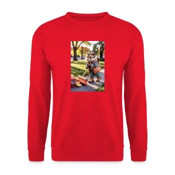 Hamster balayeur humanoïde - Sweat-shirt Unisexe - rouge - Devant - Alina (178cm) & Michal (187cm)