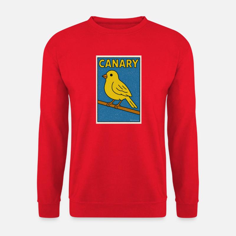 Kanarienvogel-Illustration - Unisex Pullover - Rot
