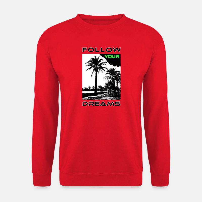 Palmengesichter im Schwarzweißstil - Unisex Pullover - Rot
