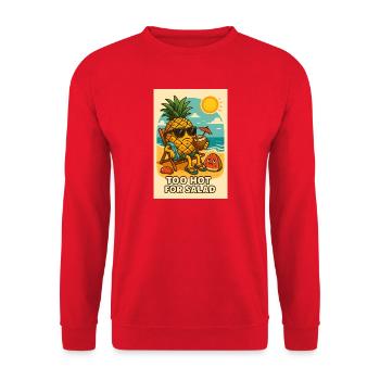 Ananas mit Sonnenbrille am Strand - Unisex Pullover - Rot - Vorne - Alina (178cm) & Michal (187cm)