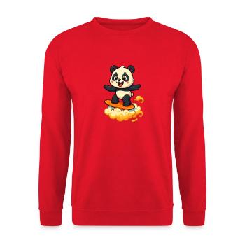Panda Surfer dessin animé Design - Sweat-shirt Unisexe - rouge - Devant - Alina (178cm) & Michal (187cm)