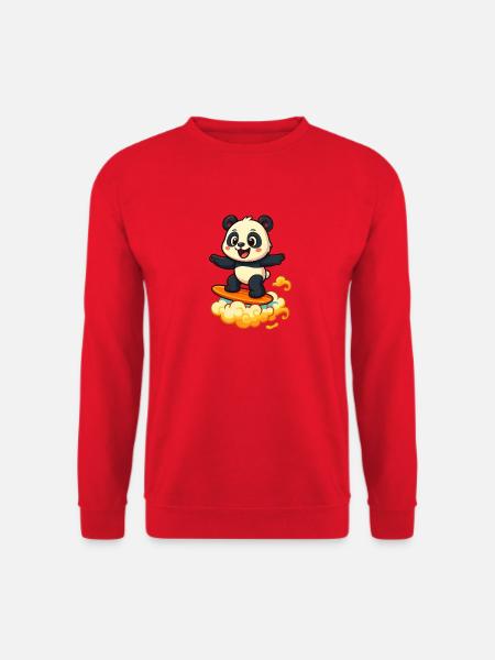 Panda Surfer cartoon Design - Unisex Sweatshirt - red