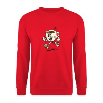 Tasse à café vibrante en cours de course - Sweat-shirt Unisexe - rouge - Devant - Alina (178cm) & Michal (187cm)