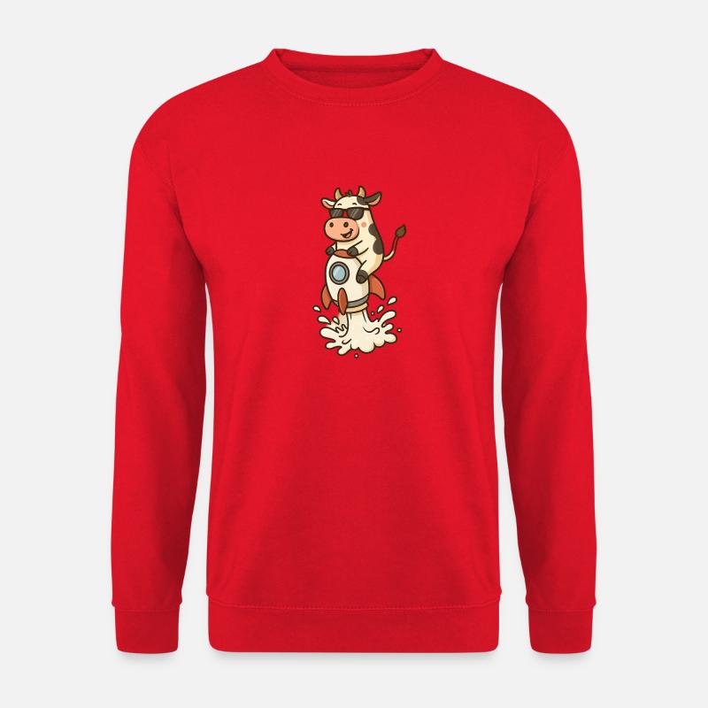 Funny Cow Rocket Launch - Unisex Sweatshirt - red