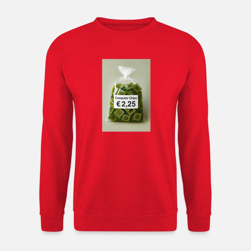 Preisschild für Computerchips - Unisex Pullover - Rot