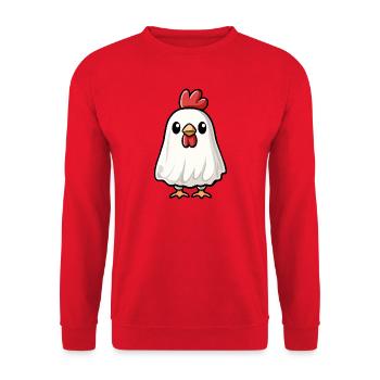 Rooster Halloween Ghost - Unisex Sweatshirt - red - Front - Alina (178cm) & Michal (187cm)