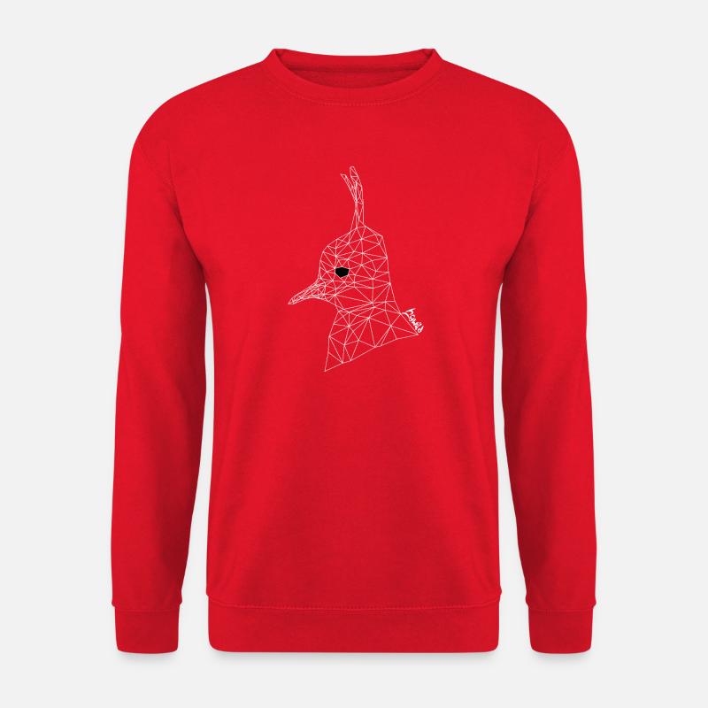 Kiebitz-Porträt - Drahtgitter - Unisex Pullover - Rot