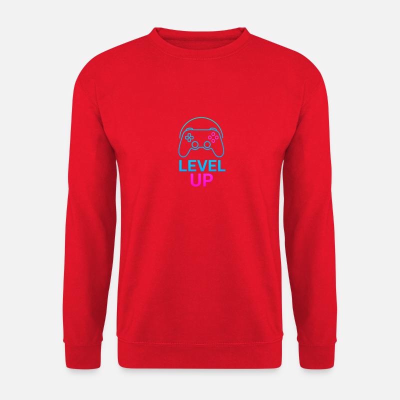 Level Up Neon Controller Grafik - Unisex Pullover - Rot