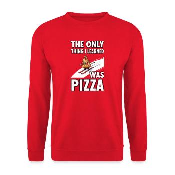 Pizza auf Skiern Lektion - Unisex Pullover - Rot - Vorne - Alina (178cm) & Michal (187cm)