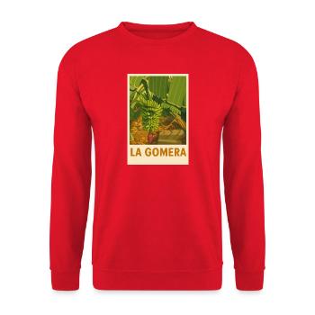 La Gomera Tropical Poster Vintage - Sweat-shirt Unisexe - rouge - Devant - Alina (178cm) & Michal (187cm)