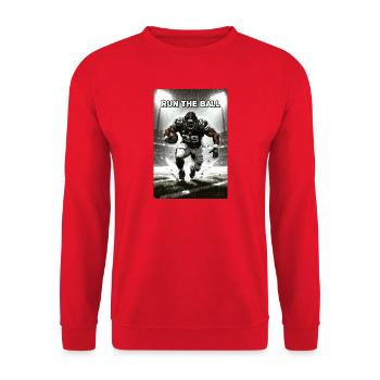 Lauf mit Ball - Unisex Pullover - Rot - Vorne - Alina (178cm) & Michal (187cm)