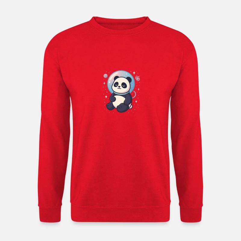 Panda Cosmique Rêveur de l’Espace - Sweat-shirt Unisexe - rouge