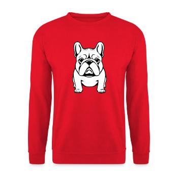 personnalisé bouledogues cadeau t-shirt chiens - Sweat-shirt Unisexe - rouge - Devant - Alina (178cm) & Michal (187cm)