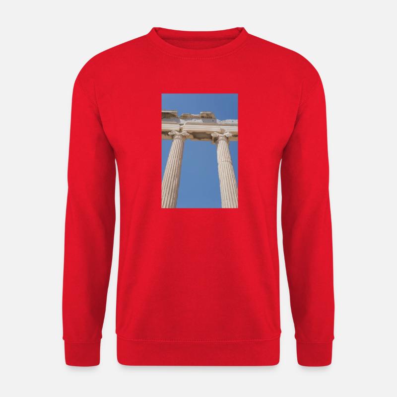 Ancient columns under blue sky, Acropolis - Unisex Sweatshirt - red