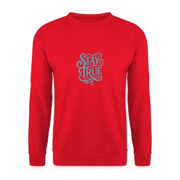 Stad True Typografie Schwung - Unisex Pullover - Rot - Vorne - Alina (178cm) & Michal (187cm)