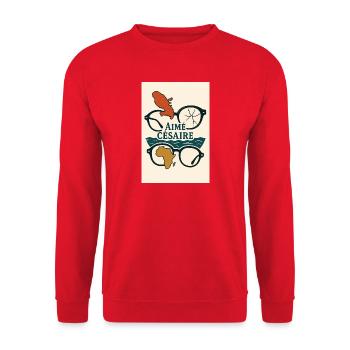 Monde Aimé Césaire Brille - Unisex Pullover - Rot - Vorne - Alina (178cm) & Michal (187cm)