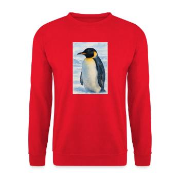 Aquarelle Pingouin au bord de la mer - Sweat-shirt Unisexe - rouge - Devant - Alina (178cm) & Michal (187cm)