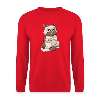 mürrische Katze - Sweat-shirt Unisexe - rouge - Devant - Alina (178cm) & Michal (187cm)