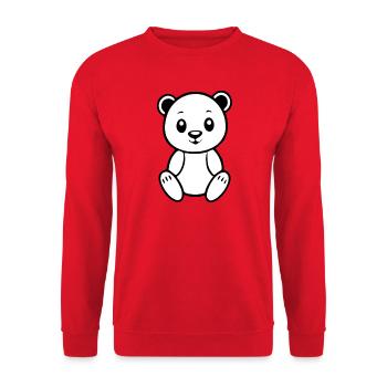 Bär Bärchen T-shirt Geschenk - Unisex Pullover - Rot - Vorne - Alina (178cm) & Michal (187cm)