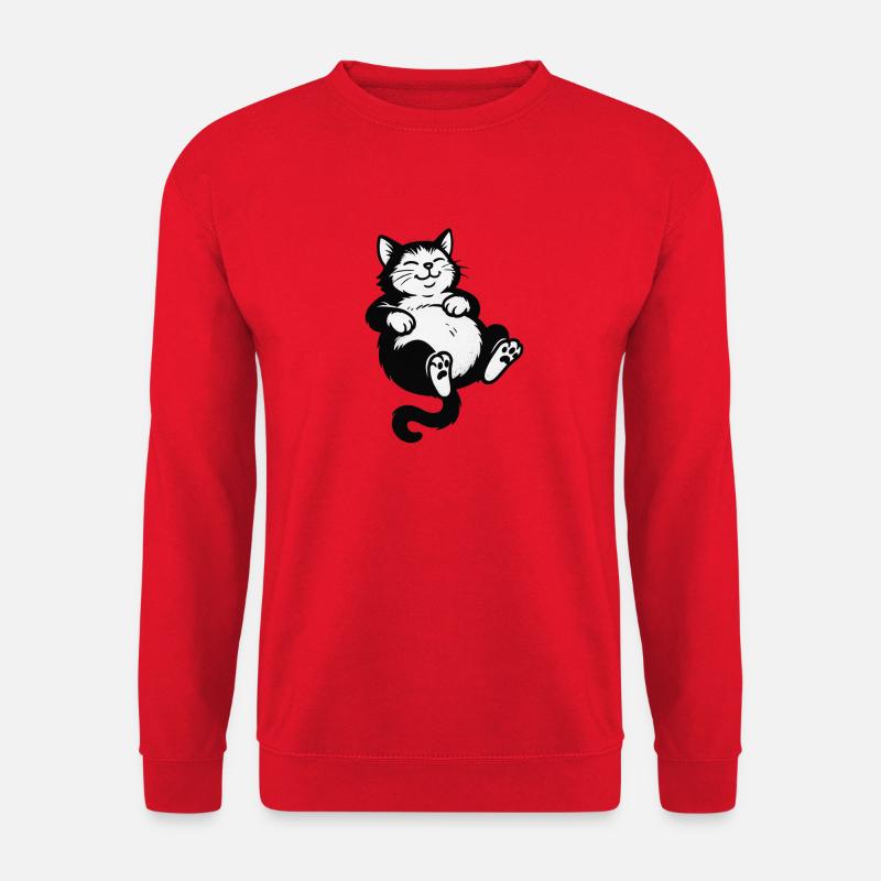 Faule Katze | Fauler Kater - Unisex Pullover - Rot