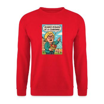 Return the Crown Jewels to the Louvre - Unisex Sweatshirt - red - Front - Alina (178cm) & Michal (187cm)