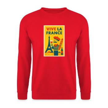 Vive La France Illustration - Sweat-shirt Unisexe - rouge - Devant - Alina (178cm) & Michal (187cm)