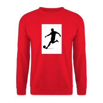 Football silhouette in motion - Unisex Sweatshirt - red - Front - Alina (178cm) & Michal (187cm)