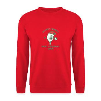 Padel Weihnachts Crew Logo - Unisex Pullover - Rot - Vorne - Alina (178cm) & Michal (187cm)