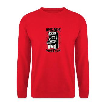 Arcade Classic Insert Coin - Unisex Sweatshirt - red - Front - Alina (178cm) & Michal (187cm)