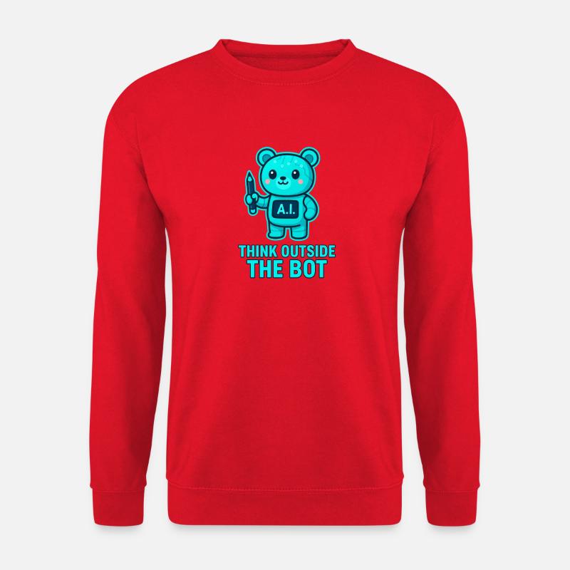 Think Outside the Bot Bear AI - Unisex Sweatshirt - red