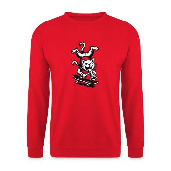 Cats Banksy-Style Street Art - Unisex Sweatshirt - red - Front - Alina (178cm) & Michal (187cm)